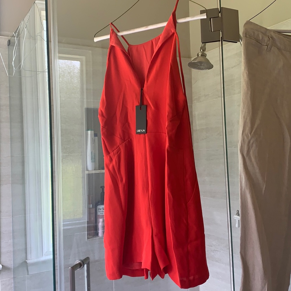 Cute red romper, COVID purchase never worn...